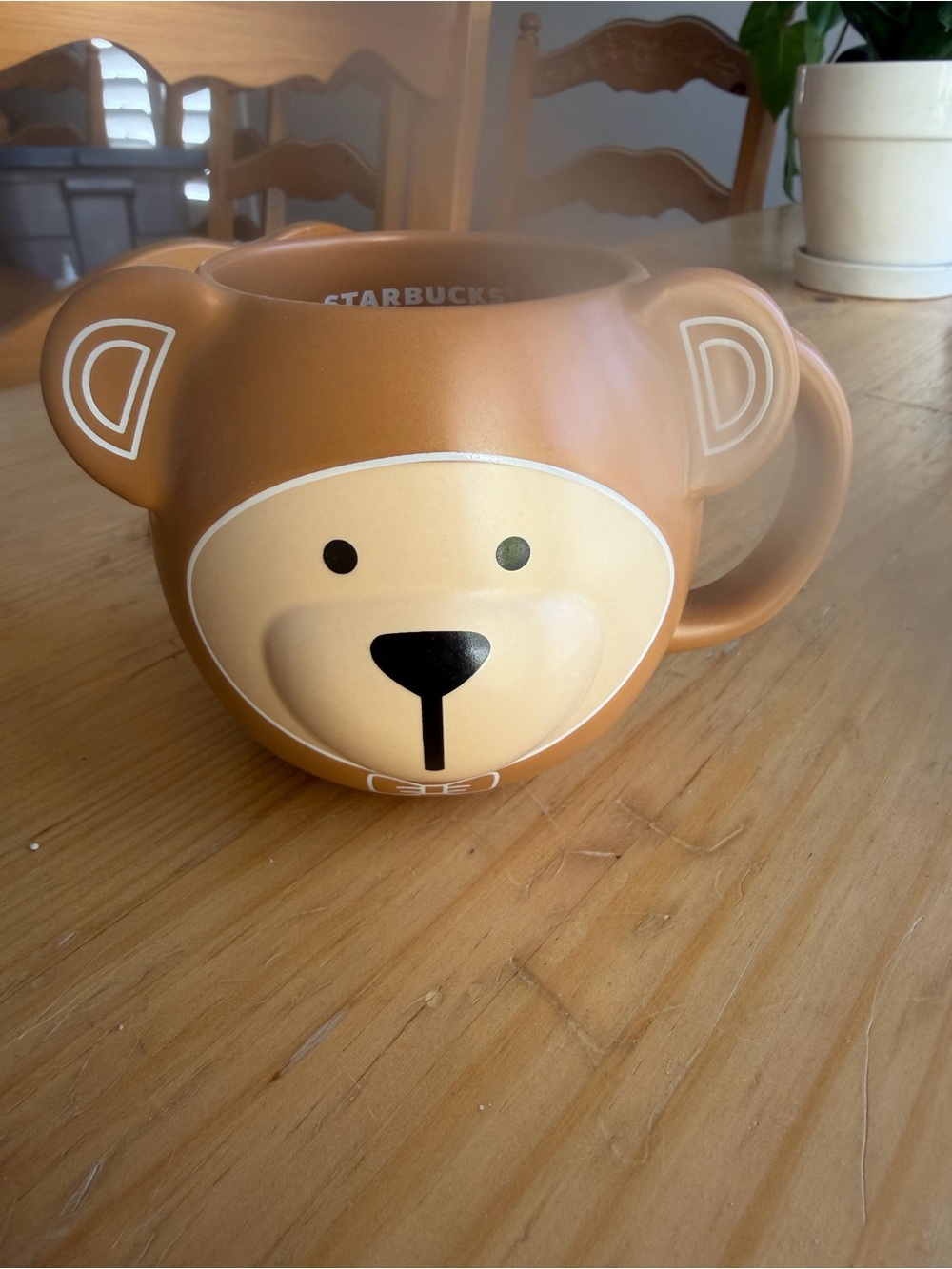 Starbucks Bear Face Ceramic Mug - Tan and Cream